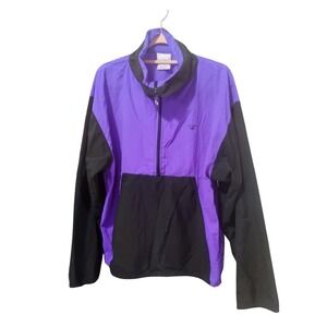 VTG USA Union ILGWU The Finals Purple Windbreaker Jacket Large Christmas